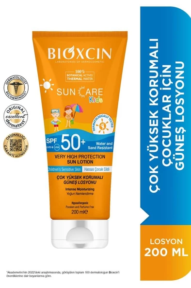 Bioxcin Sun Care Çok Çok Yüksek Korumalı Çocuk Güneş Kremi 50 Spf - % 100 Botanik Aktif 200 ml