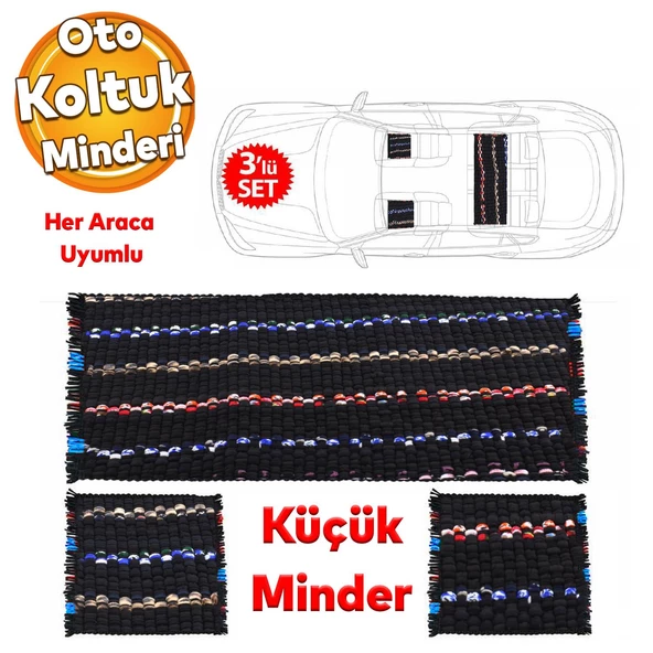Otomobil Araba Araç Koltuk Koruma Kilim Minder 3 Lü Küçük Set Terlemeyen Örtü Tüm Araç Uyumlu