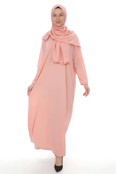 Şallı Tek Parça Namaz Elbisesi - Pembe ürün görseli 1