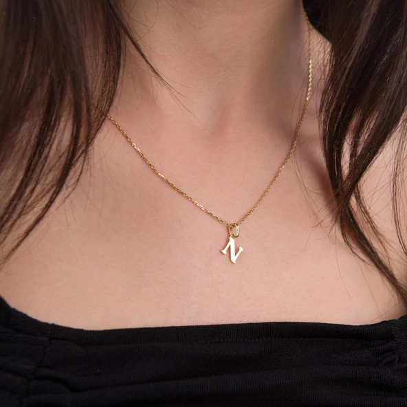 14 Ayar Altın N Harfi Kolye 1,54 gr - 2