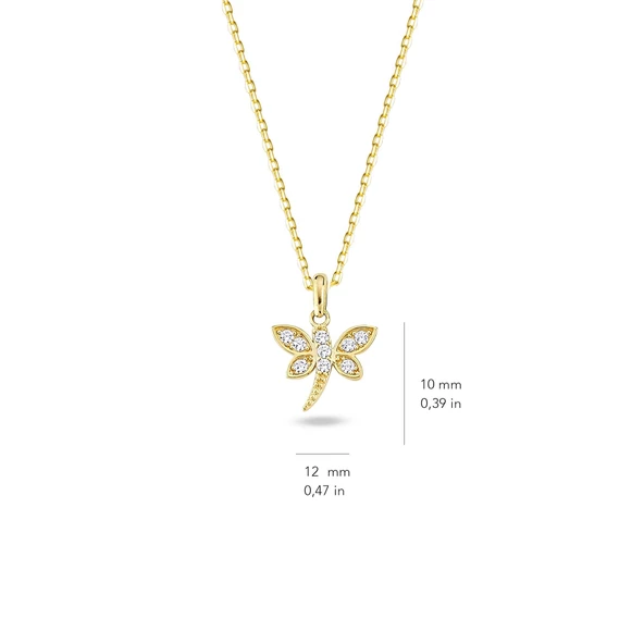 14 Ayar Altın Taşlı Yusufçuk Kolye 2,03 gr - 5