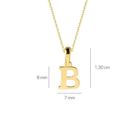 14 Ayar Altın B Harfi Kolye 1,51 gr - Resim 2