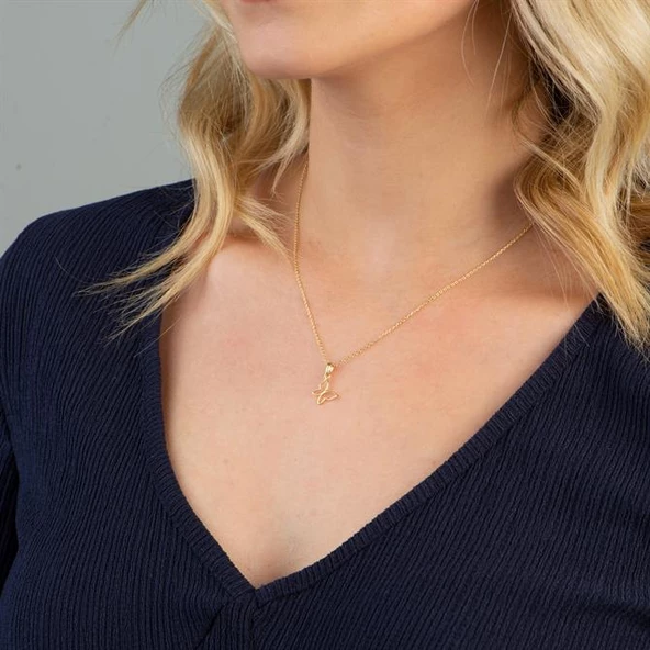 14 Ayar Altın Kelebek Kolye 1,55 gr - Resim 2