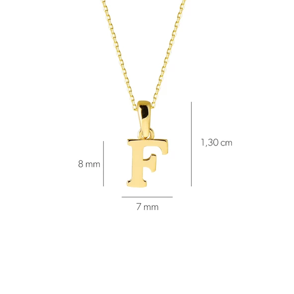 14 Ayar Altın F Harfi Kolye 1,47 gr - Resim 3