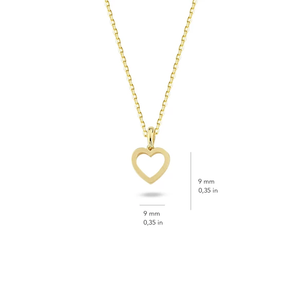 14 Ayar Altın Sade Kalp Kolye 1,83 gr - Resim 3