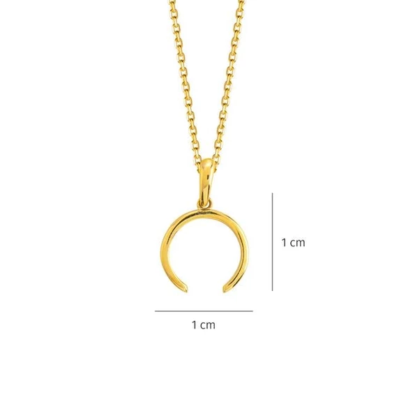 14 Ayar Altın Sade At Nalı Kolye  1,77 gr - Resim 3