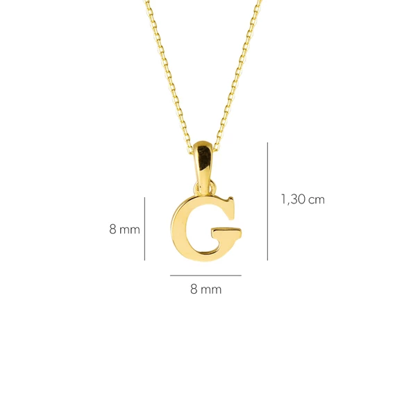 14 Ayar Altın G Harfi Kolye 1,49 gr - 4