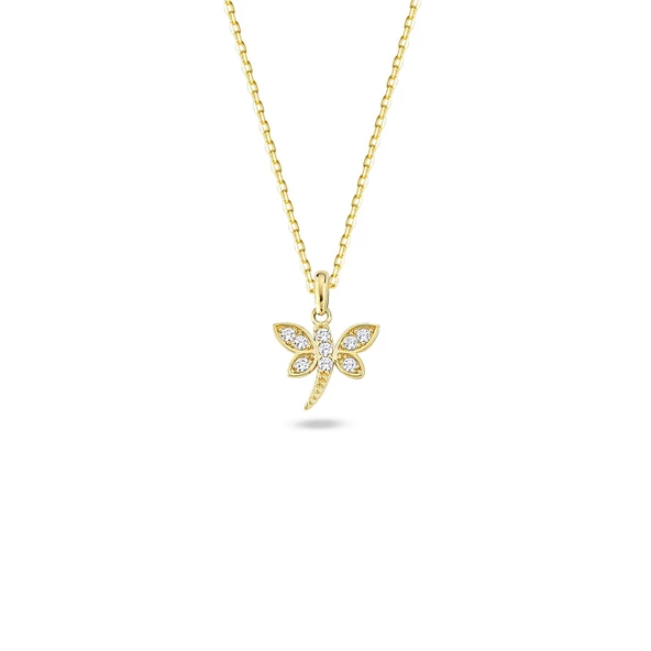 14 Ayar Altın Taşlı Yusufçuk Kolye 2,03 gr - 4