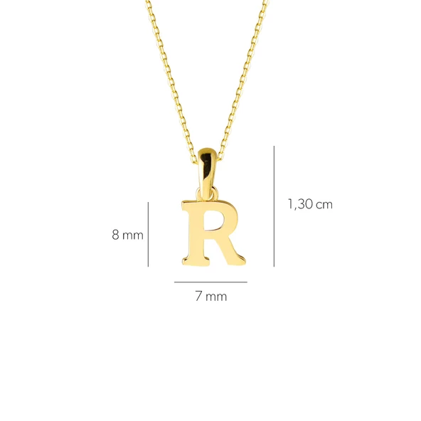 14 Ayar Altın R Harfi Kolye 1,49 gr - Resim 3