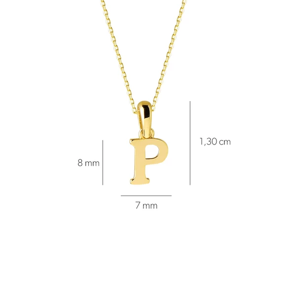 14 Ayar Altın P Harfi Kolye 1,46 gr - Resim 3