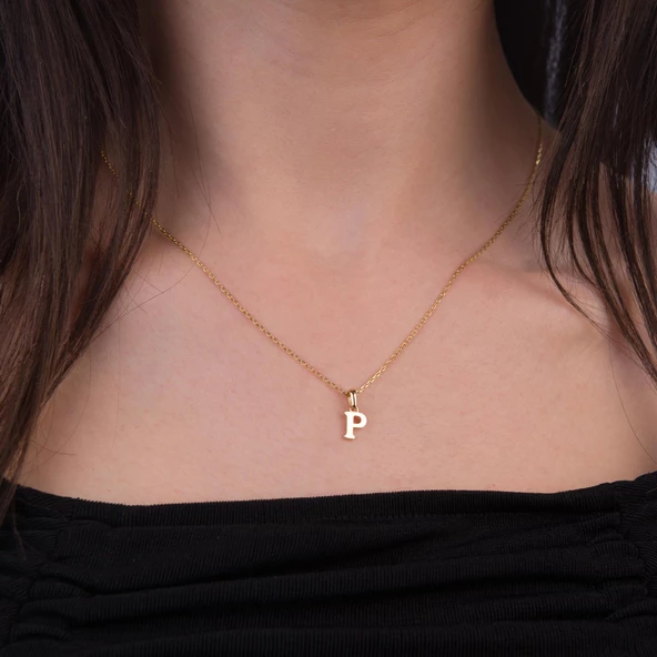 14 Ayar Altın P Harfi Kolye 1,46 gr - Resim 2