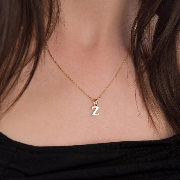 14 Ayar Altın Z Harfi Kolye 1,48 gr - Resim 2