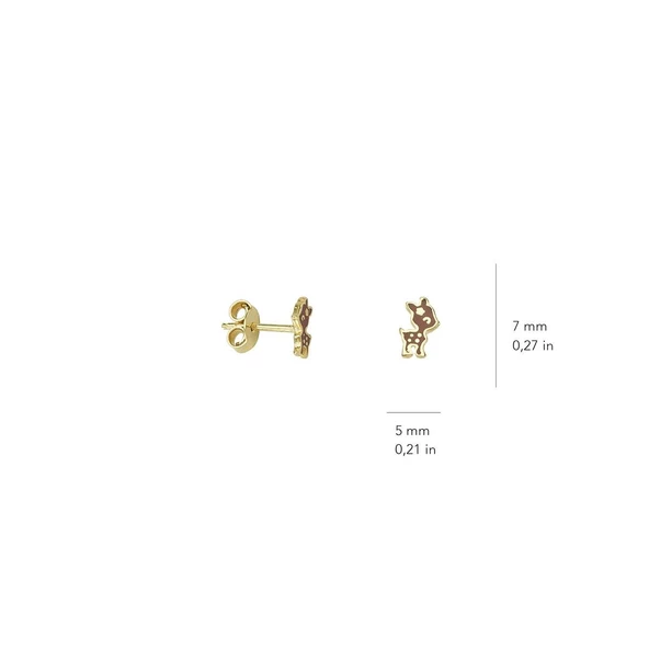 14 Ayar Altın Ceylan Çocuk Küpe 0,77 gr - 2