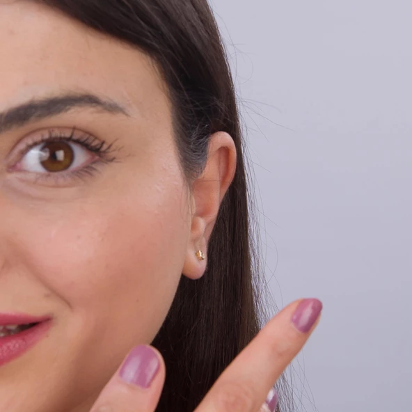 14 Ayar Tektaş Altın Küpe 1,10 gr - 3