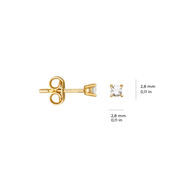 14 Ayar Tektaş Altın Küpe 0,70 gr - 6