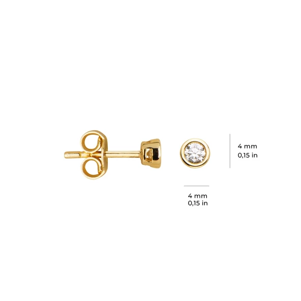 14 Ayar Tektaş Altın Küpe 0,80 gr - 6