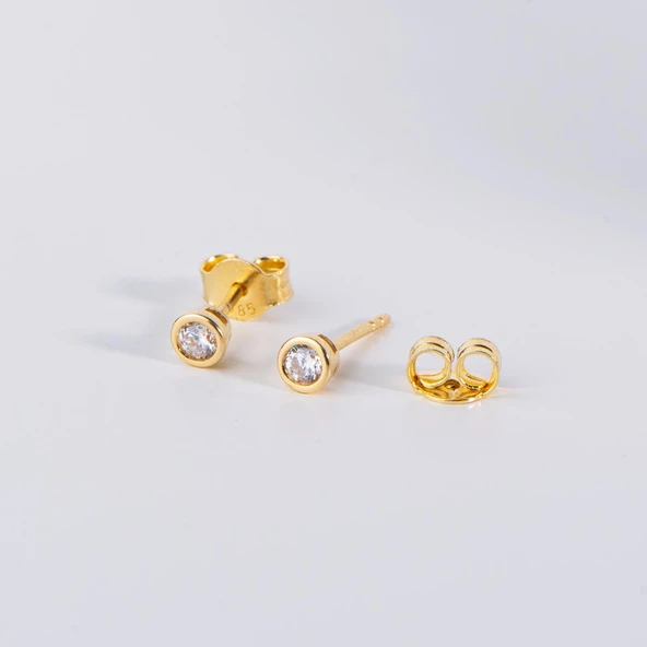 14 Ayar Tektaş Altın Küpe 0,80 gr