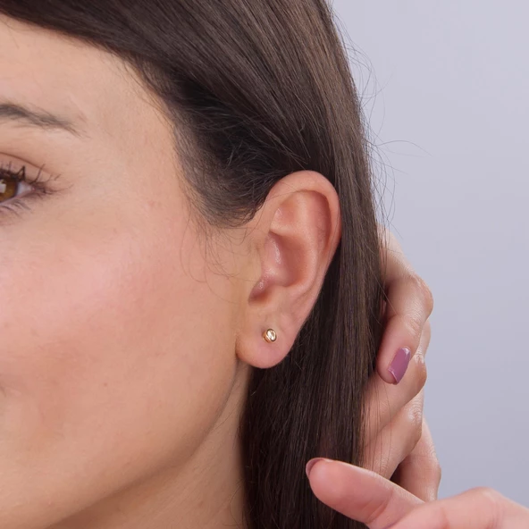 14 Ayar Tektaş Altın Küpe 1,10 gr - 4