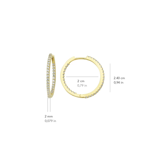 14 Ayar Taşlı Modern Halka Altın Küpe 3,33 gr - 2