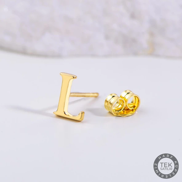 14 Ayar Altın L Harf Küpe 0,38 gr