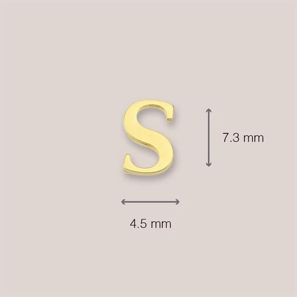 14 Ayar Altın S Harf Küpe 0,41 gr - 4