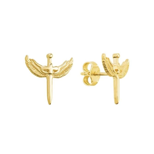 14 Ayar Altın Melek Kanatlı Küpe 1,72 gr ürün görseli 1