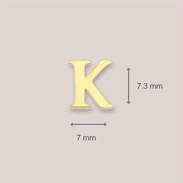 14 Ayar Altın K Harf Küpe 0,49 gr - 4