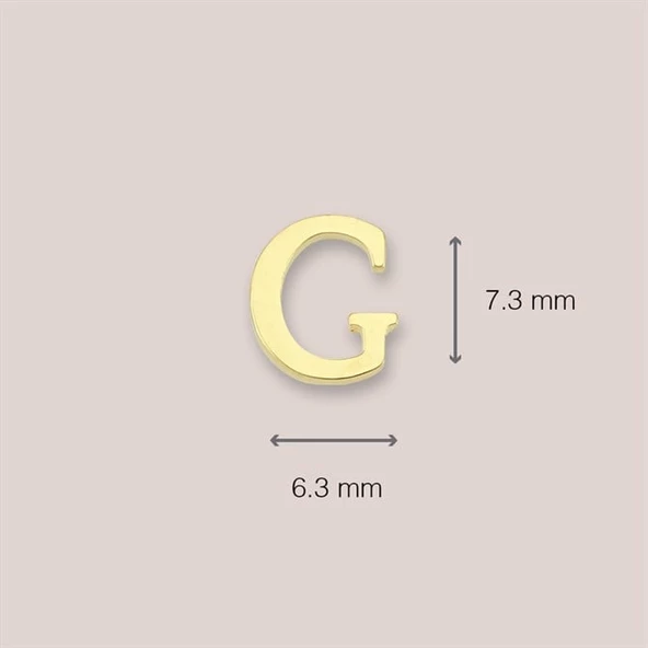 14 Ayar Altın G Harf Küpe 0,46 gr - 4