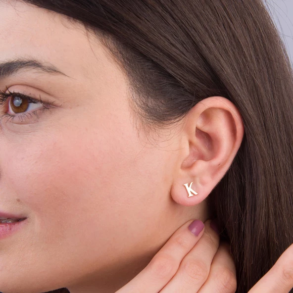 14 Ayar Altın K Harf Küpe 0,49 gr - 2