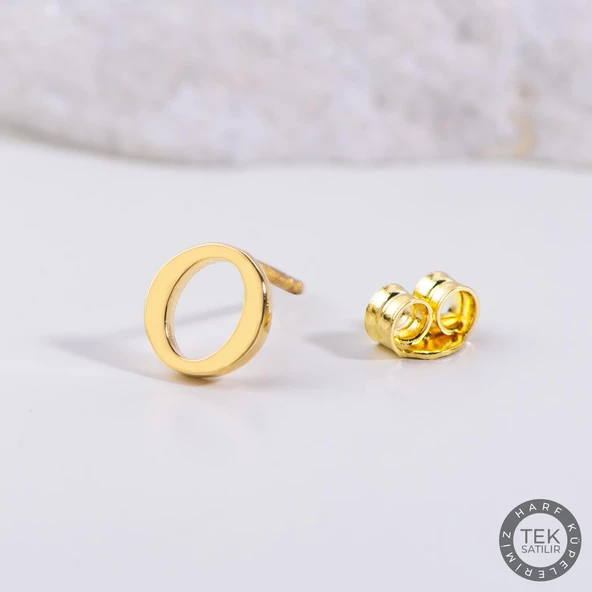 14 Ayar Altın O Harf Küpe 0,43 gr