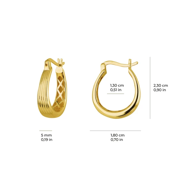 14 Ayar İtalyan Halka Altın Küpe 2,65 gr - 5