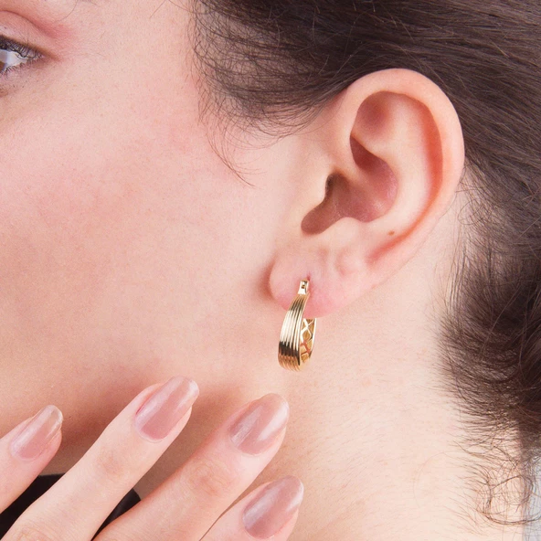 14 Ayar İtalyan Halka Altın Küpe 2,65 gr - 2