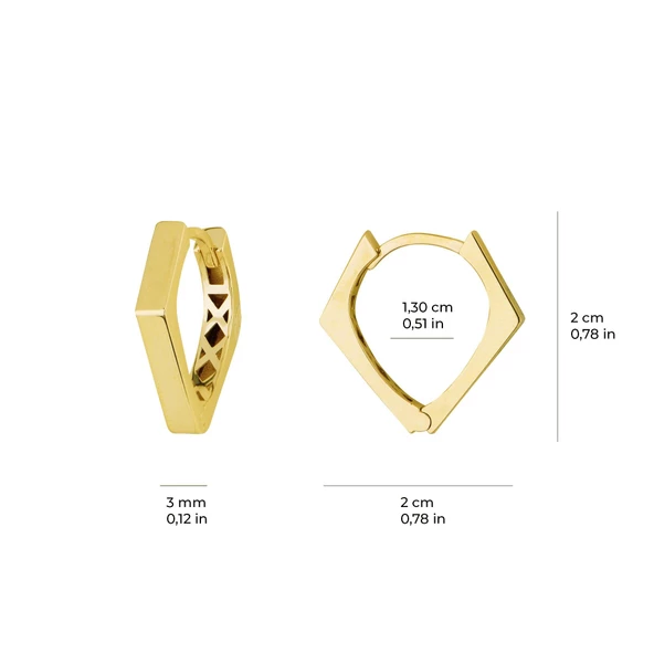 14 Ayar İtalyan V Tasarım Altın Küpe 3,00 gr - 5