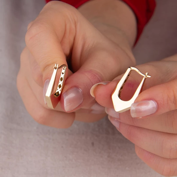 14 Ayar İtalyan V Altın Küpe 3,00 gr - 4