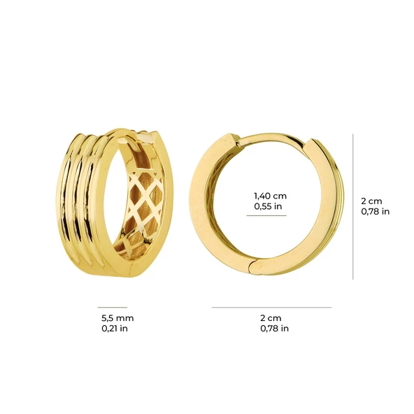 14 Ayar İtalyan Halka Altın Küpe 5,20 gr - 5