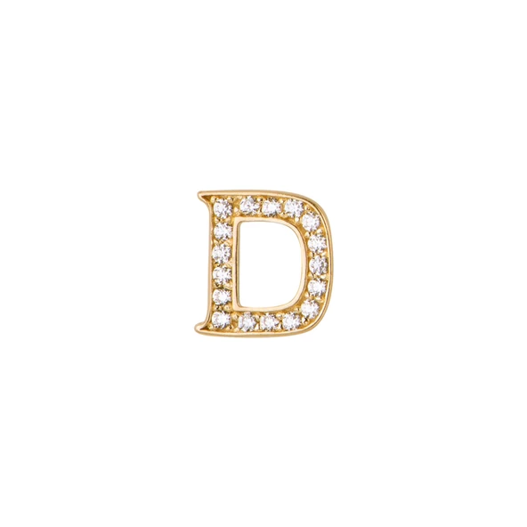 14 Ayar Altın Taşlı D Harf Küpe 0,58 gr - 4