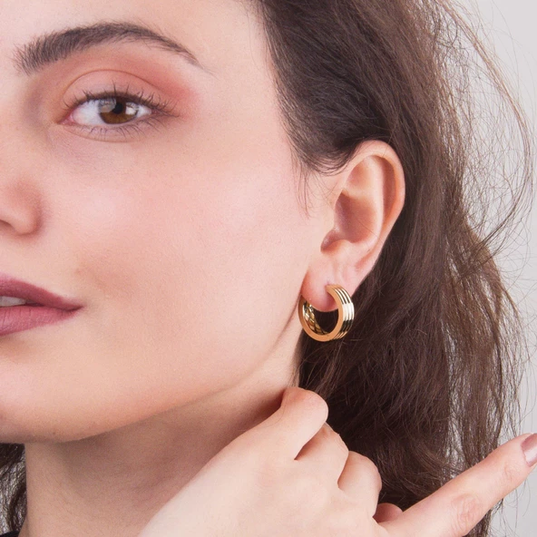 14 Ayar İtalyan Halka Altın Küpe 5,20 gr - 2