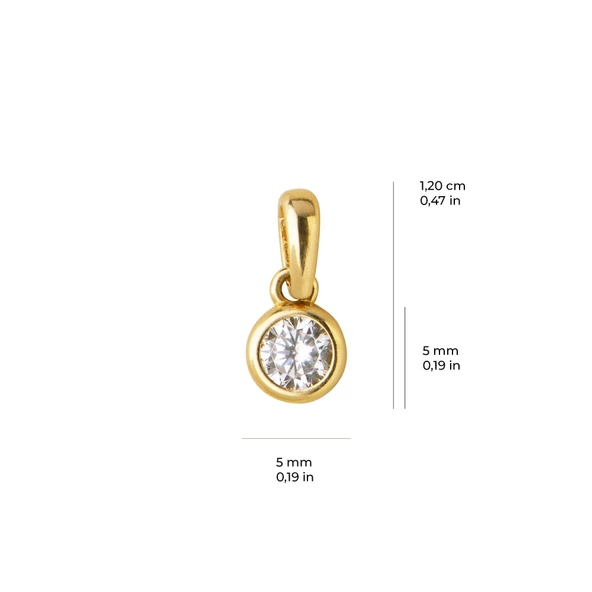 14 Ayar Altın Tek Taş Kolye Ucu 0,69 gr - Resim 3