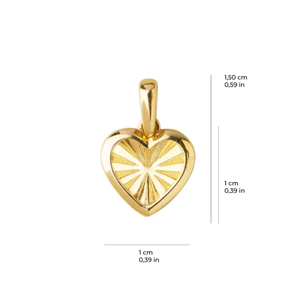 14 Ayar Altın Kalp Kolye Ucu 1,01 gr - Resim 3