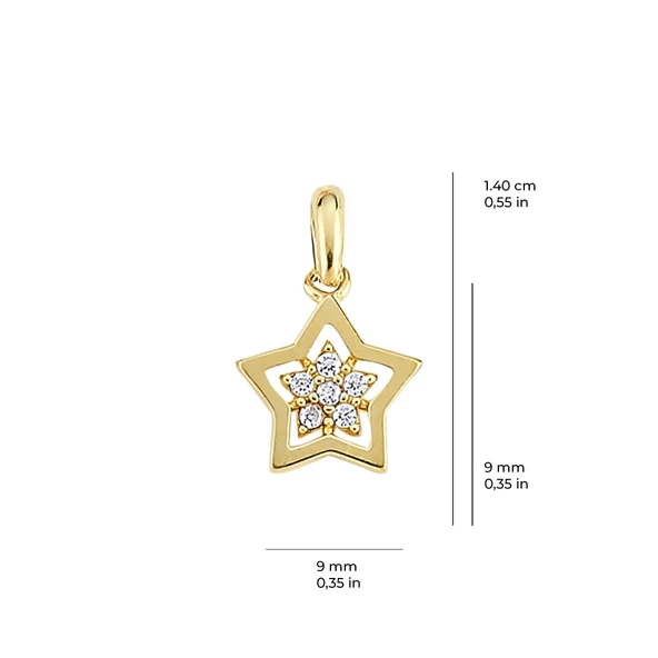 14 Ayar Altın Yaşlı Yıldız Kolye Ucu 0,53 gr - Resim 2