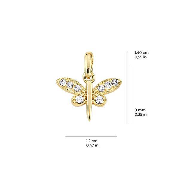 14 Ayar Altın Taşlı Yusufçuk Kolye Ucu 0,65 gr - Resim 2