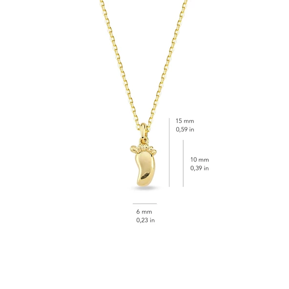 14 Ayar Altın Bebek Ayak İzi Kolye 1,79 gr - Resim 2