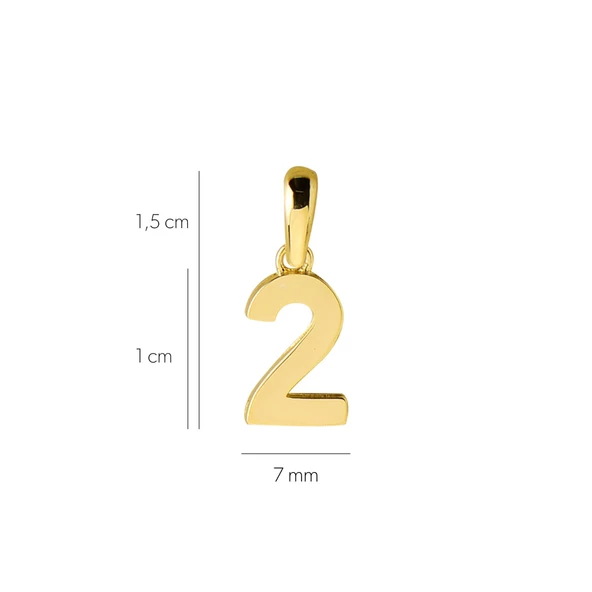 14 Ayar İki Rakamı Altın Kolye Ucu 0,57 gr - 2