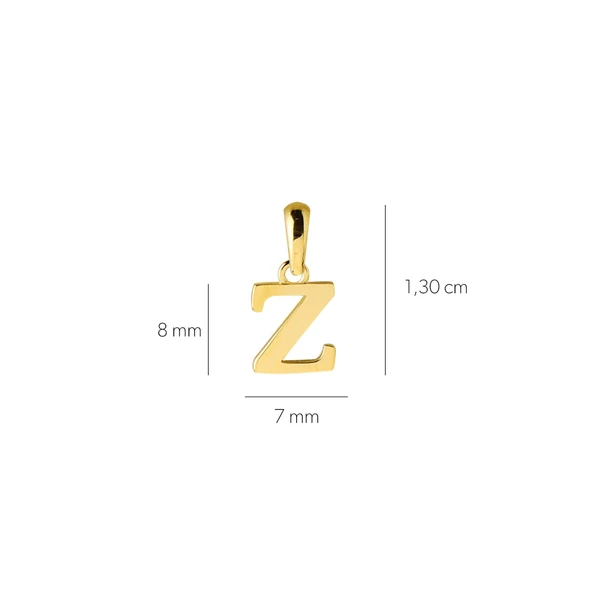 14 Ayar Altın Z Harfi Kolye Ucu 0,38 gr - 2