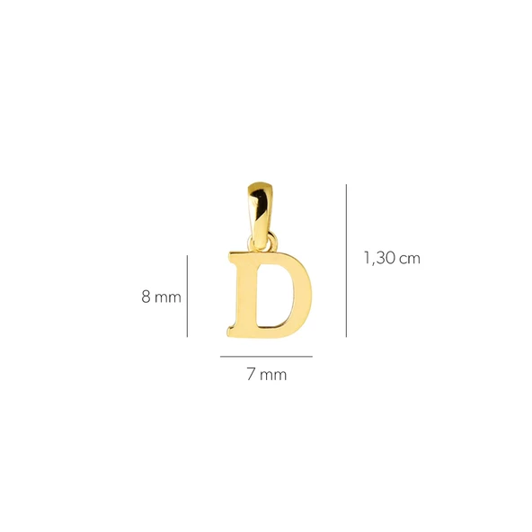 14 Ayar Altın D Harfi Kolye Ucu 0,35 gr - Resim 2