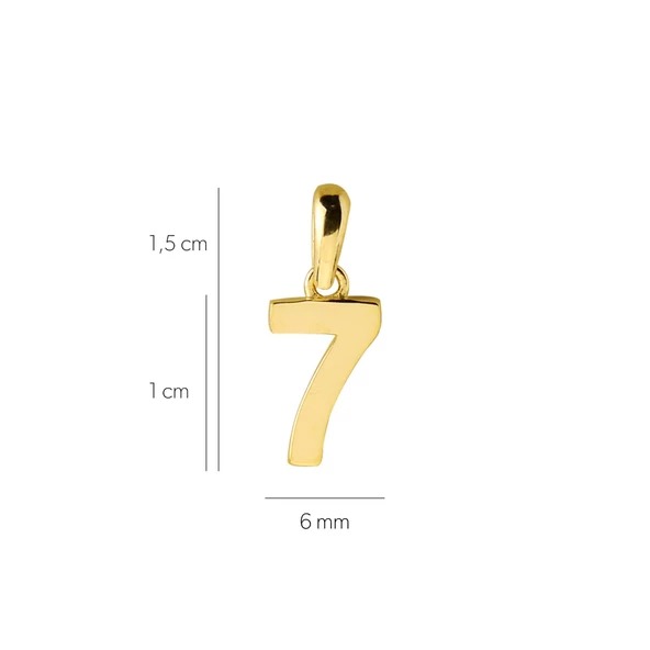 14 Ayar Yedi Rakamı Altın Kolye Ucu 0,50 gr - Resim 2