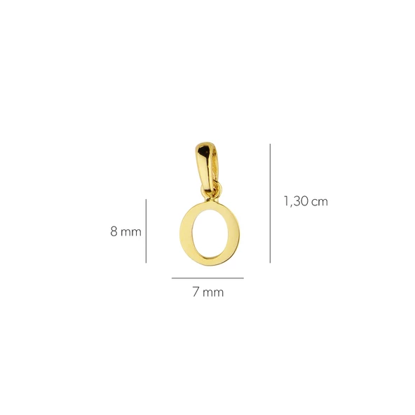 14 Ayar Altın O Harfi Kolye Ucu 0,44 gr - Resim 2