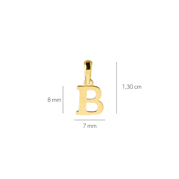 14 Ayar Altın B Harfi Kolye Ucu 0,41 gr - Resim 2