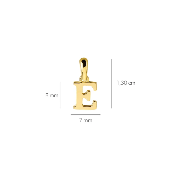 14 Ayar Altın E Harfi Kolye Ucu 0,43 gr - Resim 2
