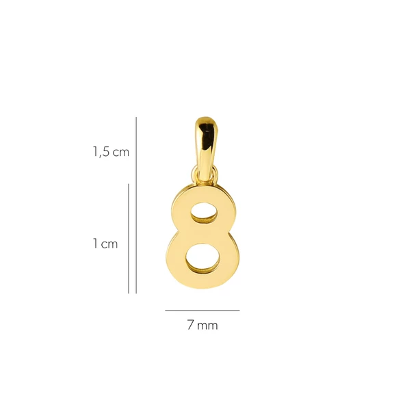 14 Ayar Sekiz Rakamı Altın Kolye Ucu 0,60 gr - 2